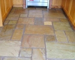 Flagstone floor after cleaning